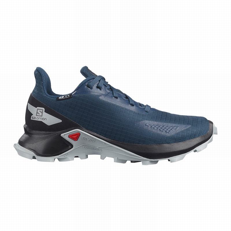 Salomon Singapore Kids Trail Running Shoes - ALPHACROSS BLAST CLIMASALOMON™ WATERPROOF Navy/Black |